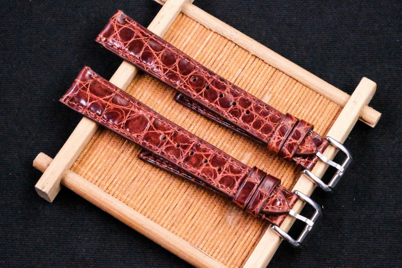 BESPOKE BROWN CROCODILE SKIN LEATHER STRAP HDCS91