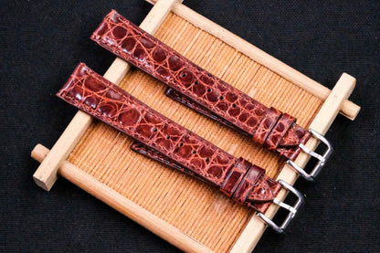BESPOKE BROWN CROCODILE SKIN LEATHER STRAP HDCS91