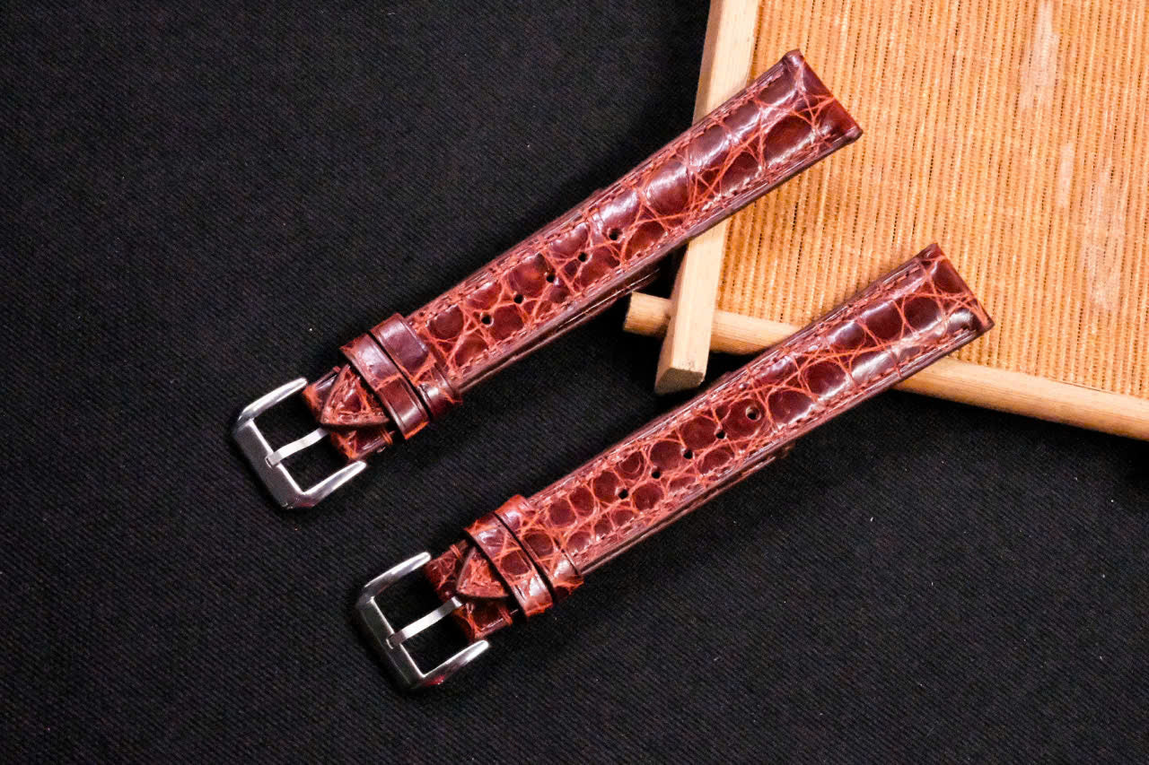 BESPOKE BROWN CROCODILE SKIN LEATHER STRAP HDCS91