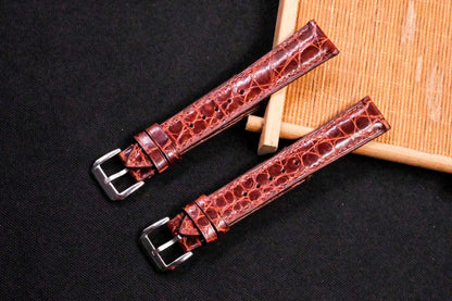BESPOKE BROWN CROCODILE SKIN LEATHER STRAP HDCS91