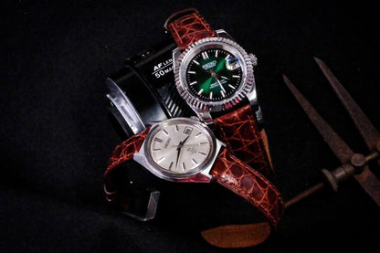BESPOKE BROWN CROCODILE SKIN LEATHER STRAP HDCS91