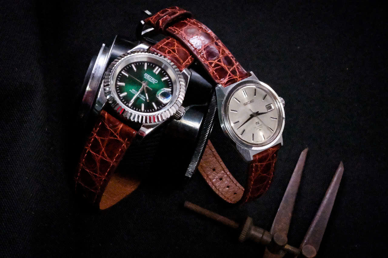 BESPOKE BROWN CROCODILE SKIN LEATHER STRAP HDCS91