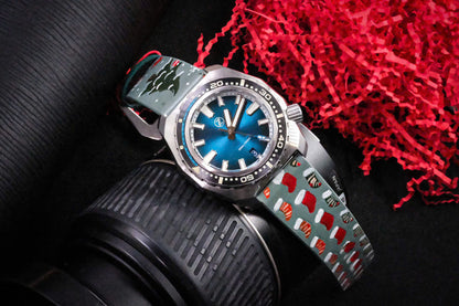 Christmas tree hand painted leather watch strap HDCLE82