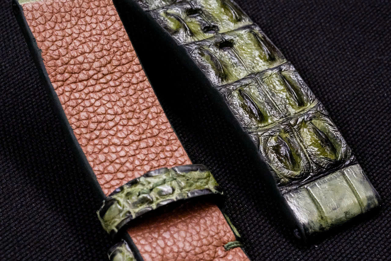 BESPOKE GENUINE BLUE CROCODILE LEATHER WATCH STRAP BAND FOR PANERAI HDPAM55