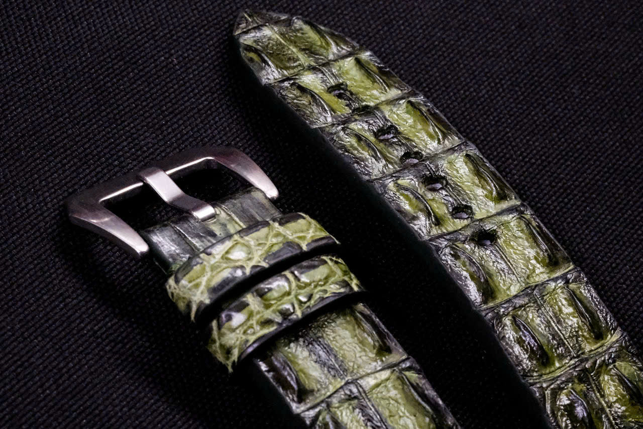 BESPOKE GENUINE BLUE CROCODILE LEATHER WATCH STRAP BAND FOR PANERAI HDPAM55