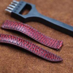 Red python leather watch strap HDPS17 - HDSTRAPS